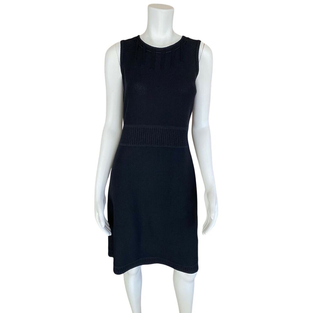 St. John Sport Sleeveless Wool Blend Knit Dress Black NEW Woman's Medium